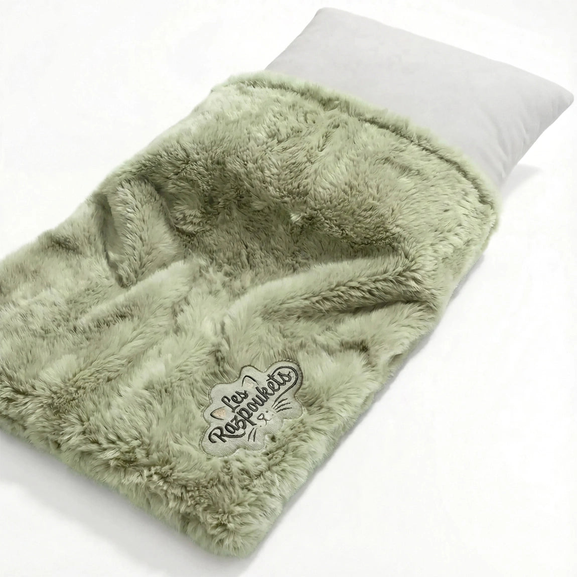 Coussin Cocoon Razpoukets vert — housse seule pour chat