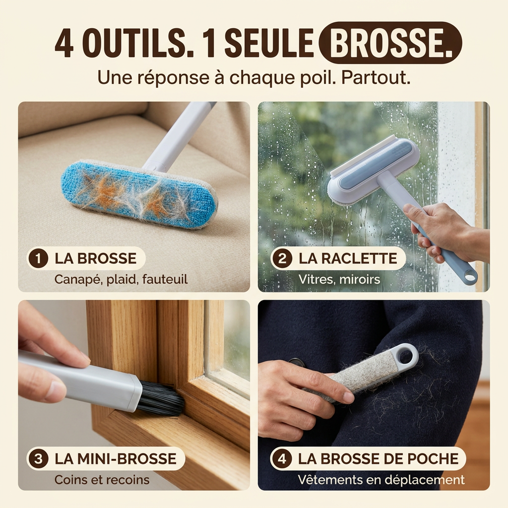 La Brosse 4 en 1 — Le Soin Quotidien