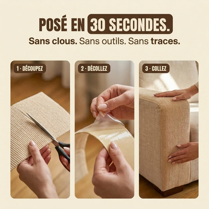 Installation du griffoir adhésif en 30 secondes : découper, décoller, coller