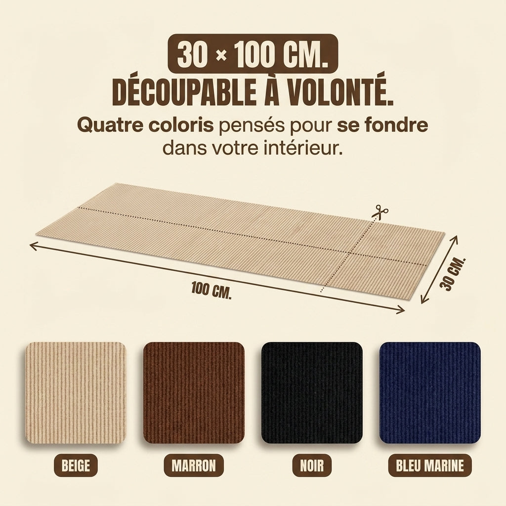 Tapis griffoir chat 30x100 cm découpable — coloris beige, marron, noir, bleu marine