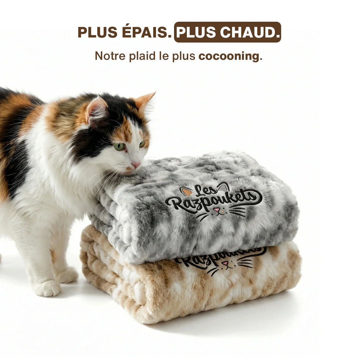 Plaid Cocon sherpa polaire pour chat — édition Lyla & Lascar