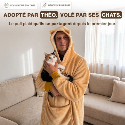 Pull plaid adulte personnalisé brodé prénom — Les Razpoukets®