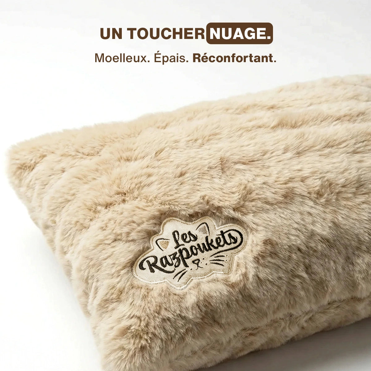 Coussin Cocoon chat XXL — moelleux effet nuage