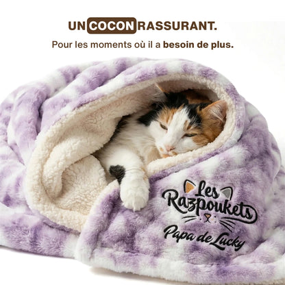 Plaid Cocon brodé prénom — sherpa polaire double face