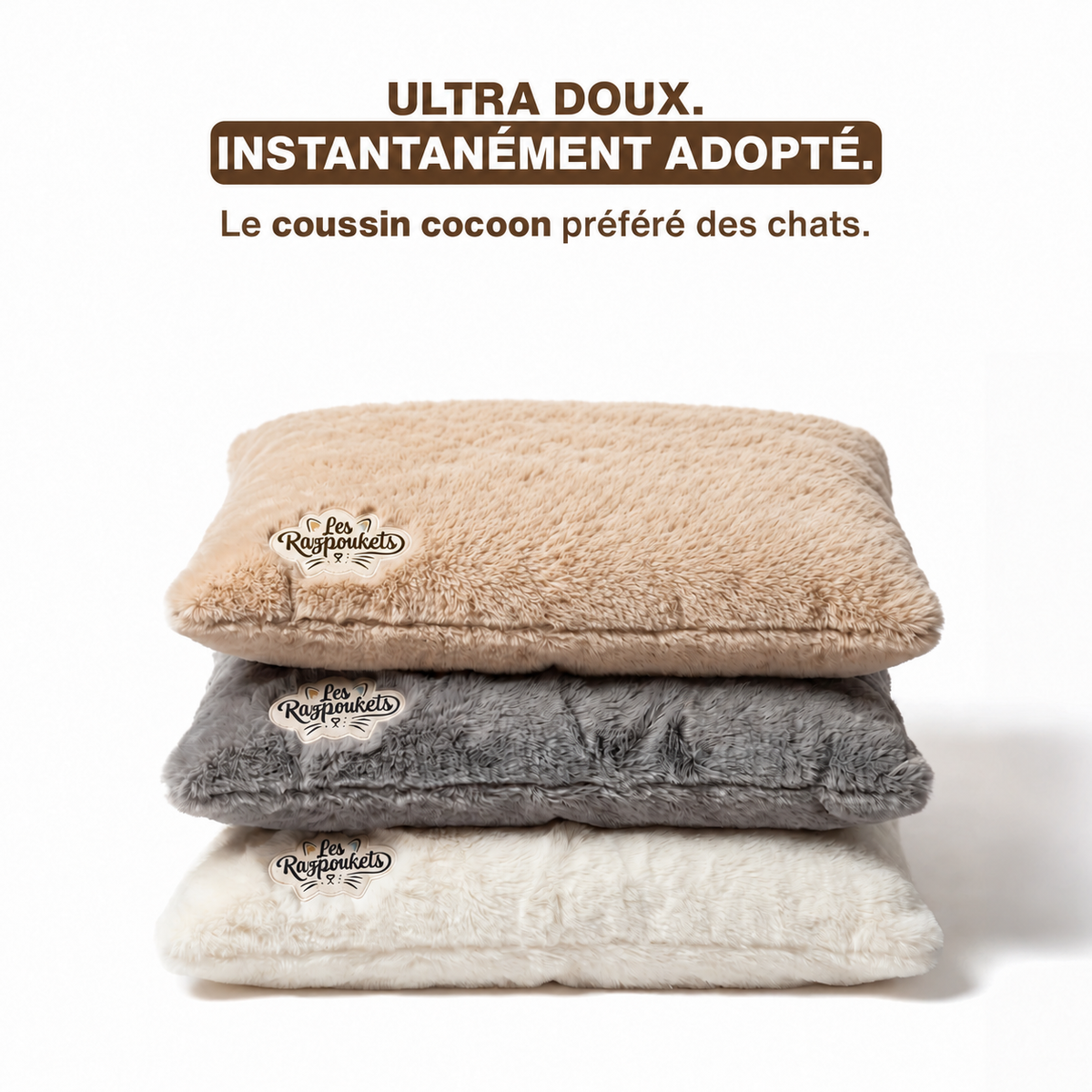 Cojín Cocoon Razpoukets ultrasuave, adoptado al instante: el cojín favorito de los gatos