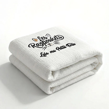 Plaid coton perso chat — taille 2XL 190×210 cm