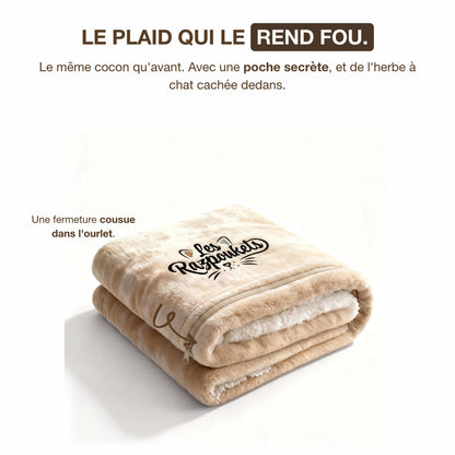 Plaid Razpoukets zippé, poche secrète pour herbe à chat
