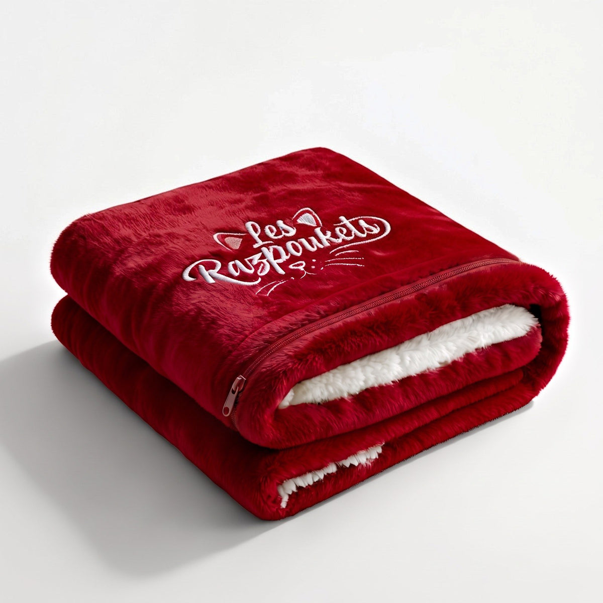 Plaid Razpoukets zippé coloris rouge