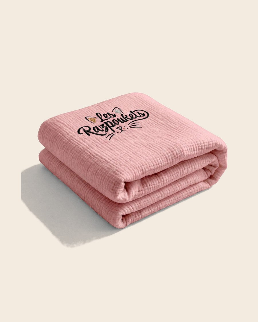 Le Plaid 100 % coton, Rose
